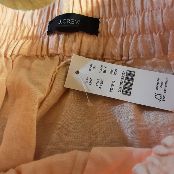 Peachy Pink Linen Pants Drawstring  XXS NWT - Picture 3 of 4